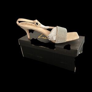 Rhinestone Lulus Shylaa Strappy Sandals Shoes Size 9 NIB